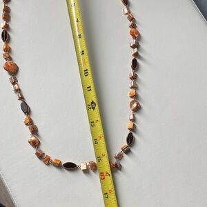 Elegant Brown and Gold Beaded Necklace